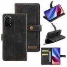 For Xiaomi Redmi K40 Copper Buckle Horizontal Flip Leather Phone Case with Holder & Card Slots & Wallet(Black) - 1