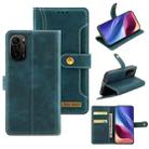 For Xiaomi Redmi K40 Copper Buckle Horizontal Flip Leather Phone Case with Holder & Card Slots & Wallet(Green) - 1