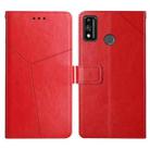 For Honor 9X Lite Y Stitching Horizontal Flip Leather Phone Case with Holder & Card Slots & Wallet & Photo Frame(Red) - 1