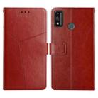 For Honor 9X Lite Y Stitching Horizontal Flip Leather Phone Case with Holder & Card Slots & Wallet & Photo Frame(Brown) - 1