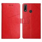 For Honor Y8s Y Stitching Horizontal Flip Leather Phone Case with Holder & Card Slots & Wallet & Photo Frame(Red) - 1