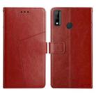 For Honor Y8s Y Stitching Horizontal Flip Leather Phone Case with Holder & Card Slots & Wallet & Photo Frame(Brown) - 1