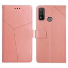 For Huawei P Smart 2020 Y Stitching Horizontal Flip Leather Phone Case with Holder & Card Slots & Wallet & Photo Frame(Rose Gold) - 1