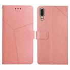 For Huawei P20 Y Stitching Horizontal Flip Leather Phone Case with Holder & Card Slots & Wallet & Photo Frame(Rose Gold) - 1