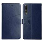 For Huawei P20 Pro Y Stitching Horizontal Flip Leather Phone Case with Holder & Card Slots & Wallet & Photo Frame(Blue) - 1