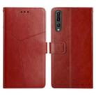 For Huawei P20 Pro Y Stitching Horizontal Flip Leather Phone Case with Holder & Card Slots & Wallet & Photo Frame(Brown) - 1