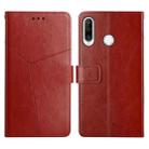 For Huawei P30 Lite Y Stitching Horizontal Flip Leather Phone Case with Holder & Card Slots & Wallet & Photo Frame(Brown) - 1