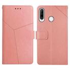 For Huawei P30 Lite Y Stitching Horizontal Flip Leather Phone Case with Holder & Card Slots & Wallet & Photo Frame(Rose Gold) - 1
