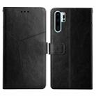 For Huawei P30 Pro Y Stitching Horizontal Flip Leather Phone Case with Holder & Card Slots & Wallet & Photo Frame(Black) - 1