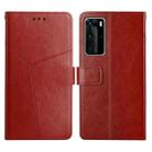 For Huawei P40 Pro Y Stitching Horizontal Flip Leather Phone Case with Holder & Card Slots & Wallet & Photo Frame(Brown) - 1