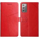 For Samsung Galaxy Note20 Y Stitching Horizontal Flip Leather Case with Holder & Card Slots & Wallet & Photo Frame(Red) - 1