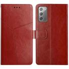 For Samsung Galaxy Note20 Y Stitching Horizontal Flip Leather Case with Holder & Card Slots & Wallet & Photo Frame(Brown) - 1