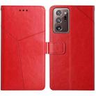 For Samsung Galaxy Note20 Ultra Y Stitching Horizontal Flip Leather Case with Holder & Card Slots & Wallet & Photo Frame(Red) - 1