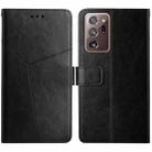 For Samsung Galaxy Note20 Ultra Y Stitching Horizontal Flip Leather Case with Holder & Card Slots & Wallet & Photo Frame(Black) - 1