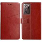 For Samsung Galaxy Note20 Ultra Y Stitching Horizontal Flip Leather Case with Holder & Card Slots & Wallet & Photo Frame(Brown) - 1