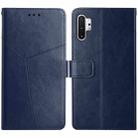 For Samsung Galaxy Note10+ Y Stitching Horizontal Flip Leather Case with Holder & Card Slots & Wallet & Photo Frame(Blue) - 1