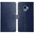 For Samsung Galaxy S9 Y Stitching Horizontal Flip Leather Case with Holder & Card Slots & Wallet & Photo Frame(Blue) - 1
