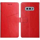 For Samsung Galaxy S10e Y Stitching Horizontal Flip Leather Case with Holder & Card Slots & Wallet & Photo Frame(Red) - 1