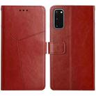 For Samsung Galaxy S20 Y Stitching Horizontal Flip Leather Case with Holder & Card Slots & Wallet & Photo Frame(Brown) - 1