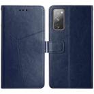 For Samsung Galaxy S20 FE Y Stitching Horizontal Flip Leather Case with Holder & Card Slots & Wallet & Photo Frame(Blue) - 1