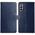 For Samsung Galaxy S21 5G Y Stitching Horizontal Flip Leather Case with Holder & Card Slots & Wallet & Photo Frame(Blue) - 1