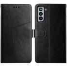 For Samsung Galaxy S21 5G Y Stitching Horizontal Flip Leather Case with Holder & Card Slots & Wallet & Photo Frame(Black) - 1