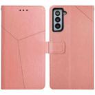 For Samsung Galaxy S21 5G Y Stitching Horizontal Flip Leather Case with Holder & Card Slots & Wallet & Photo Frame(Rose Gold) - 1