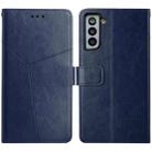For Samsung Galaxy S21+ 5G Y Stitching Horizontal Flip Leather Case with Holder & Card Slots & Wallet & Photo Frame(Blue) - 1