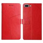 Y Stitching Horizontal Flip Leather Phone Case with Holder & Card Slots & Wallet & Photo Frame For iPhone 8 Plus / 7 Plus(Red) - 1