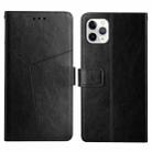 For iPhone 11 Pro Max Y Stitching Horizontal Flip Leather Phone Case with Holder & Card Slots & Wallet & Photo Frame (Black) - 1