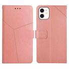 For iPhone 12 mini Y Stitching Horizontal Flip Leather Phone Case with Holder & Card Slots & Wallet & Photo Frame (Rose Gold) - 1