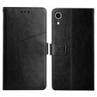 For iPhone XR Y Stitching Horizontal Flip Leather Phone Case with Holder & Card Slots & Wallet & Photo Frame(Black) - 1