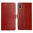 For iPhone XS Max Y Stitching Horizontal Flip Leather Phone Case with Holder & Card Slots & Wallet & Photo Frame(Brown) - 1
