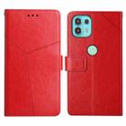 For Motorola Edge 20 Lite Y Stitching Horizontal Flip Leather Phone Case with Holder & Card Slots & Wallet & Photo Frame(Red) - 1