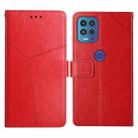 For Motorola Edge S / G100 Y Stitching Horizontal Flip Leather Phone Case with Holder & Card Slots & Wallet & Photo Frame(Red) - 1