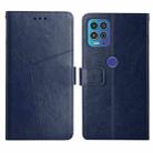 For Motorola Edge S / G100 Y Stitching Horizontal Flip Leather Phone Case with Holder & Card Slots & Wallet & Photo Frame(Blue) - 1