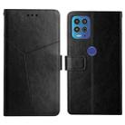 For Motorola Edge S / G100 Y Stitching Horizontal Flip Leather Phone Case with Holder & Card Slots & Wallet & Photo Frame(Black) - 1