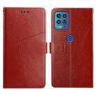 For Motorola Edge S / G100 Y Stitching Horizontal Flip Leather Phone Case with Holder & Card Slots & Wallet & Photo Frame(Brown) - 1