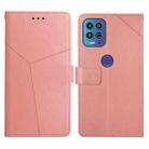 For Motorola Edge S / G100 Y Stitching Horizontal Flip Leather Phone Case with Holder & Card Slots & Wallet & Photo Frame(Rose Gold) - 1