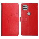 For Motorola Moto G 5G Y Stitching Horizontal Flip Leather Phone Case with Holder & Card Slots & Wallet & Photo Frame(Red) - 1