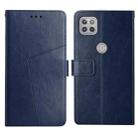 For Motorola Moto G 5G Y Stitching Horizontal Flip Leather Phone Case with Holder & Card Slots & Wallet & Photo Frame(Blue) - 1