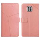 For Motorola Moto G Power 2021 Y Stitching Horizontal Flip Leather Phone Case with Holder & Card Slots & Wallet & Photo Frame(Rose Gold) - 1