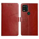 For Motorola Moto G Stylus 5G Y Stitching Horizontal Flip Leather Phone Case with Holder & Card Slots & Wallet & Photo Frame(Brown) - 1