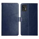 For Motorola Moto G Stylus 2021 Y Stitching Horizontal Flip Leather Phone Case with Holder & Card Slots & Wallet & Photo Frame(Blue) - 1