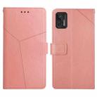 For Motorola Moto G Stylus 2021 Y Stitching Horizontal Flip Leather Phone Case with Holder & Card Slots & Wallet & Photo Frame(Rose Gold) - 1