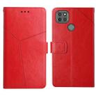 For Motorola Moto G9 Power Y Stitching Horizontal Flip Leather Phone Case with Holder & Card Slots & Wallet & Photo Frame(Red) - 1