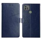 For Motorola Moto G9 Power Y Stitching Horizontal Flip Leather Phone Case with Holder & Card Slots & Wallet & Photo Frame(Blue) - 1