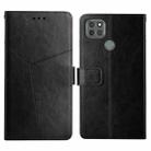 For Motorola Moto G9 Power Y Stitching Horizontal Flip Leather Phone Case with Holder & Card Slots & Wallet & Photo Frame(Black) - 1