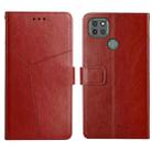 For Motorola Moto G9 Power Y Stitching Horizontal Flip Leather Phone Case with Holder & Card Slots & Wallet & Photo Frame(Brown) - 1