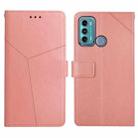 For Motorola Moto G40 / G60 Y Stitching Horizontal Flip Leather Phone Case with Holder & Card Slots & Wallet & Photo Frame(Rose Gold) - 1